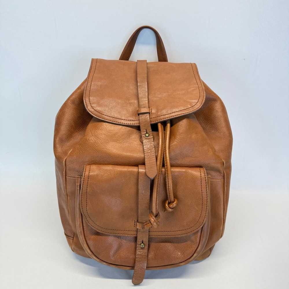 Madewell The Transport Rucksack Backpack Saddle Brown Leather